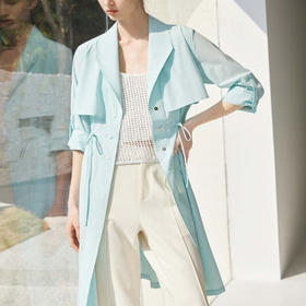 「K」洛诗琳13427时尚休闲款风衣2025新款气质中长款薄外套女299