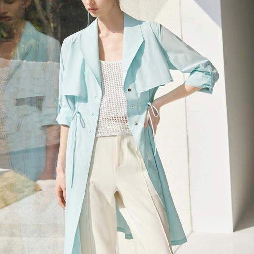 「K」洛诗琳13427时尚休闲款风衣2025新款气质中长款薄外套女299 商品图0