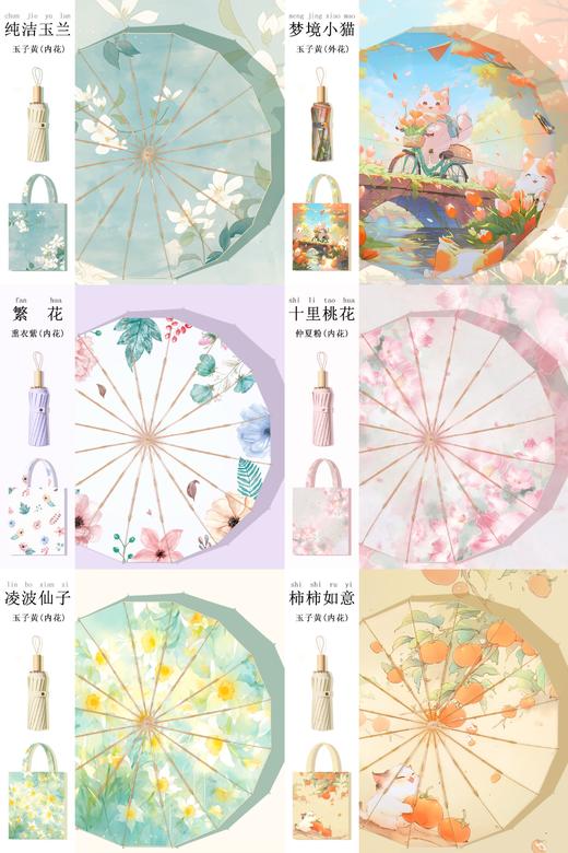 新中式16骨晴雨两用彩胶伞，晴雨两用折叠伞，遮阳伞，便携太阳伞 商品图7