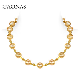 GAONAS仿珍珠项链 满天星 时尚10mm金色珠项链11448XGO