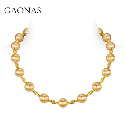 GAONAS仿珍珠项链 满天星 时尚10mm金色珠项链11448XGO 商品图0