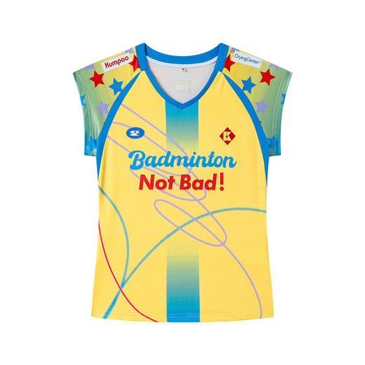 CryingCenter x kumpoo薰风羽毛球联名系列星星撞色小飞袖轻薄透气休闲赛服 商品图8