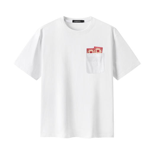 gxg.jeans男装  多色胸袋趣味印花潮流宽松短袖t恤男 25夏热卖 商品图1