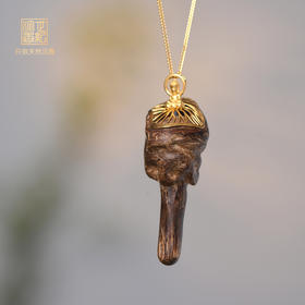 天然芽庄沉香包金吊坠 沉水级 SP7905
