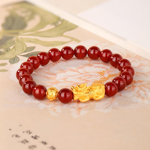 金六福吉祥S925银萌宝貔貅玛瑙手串JLFYSC12566★ 商品图2