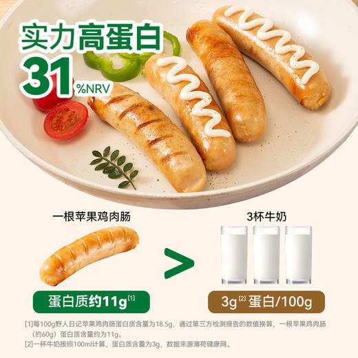 野人日记苹果鸡肉肠，高蛋白烤肠，5根/袋 商品图4