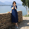 绽放旅行女装234朵/竹节棉针织手绘螺旋花短袖连衣裙舒适透气百搭 商品缩略图0
