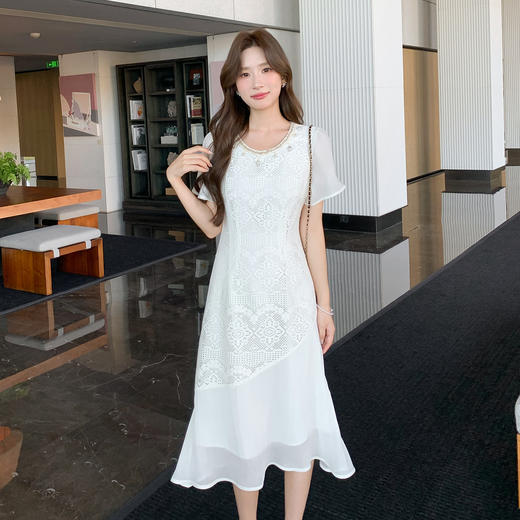 奢姿大码女装2025夏季法式波西米亚风连衣裙胖妹妹时尚拼接裙子9952821389 商品图4