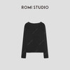 ROMI STUDIO“法式优雅”羊毛桑蚕丝一字小v领套头毛衫RW24WSD1176 商品缩略图0