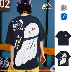 CryingCenterkumpoo薰风羽毛球联名系列笑脸羽毛球印花圆领短袖 速干凉感