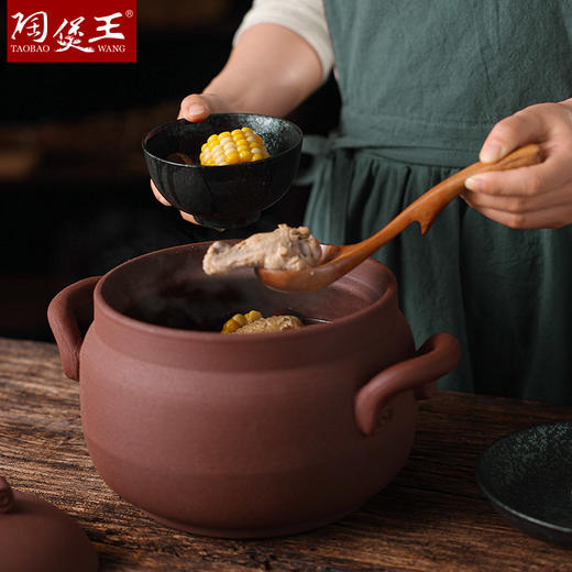 【如意汤煲古朴】陶煲王老式无釉砂锅炖锅家用燃气明火耐高温干烧锅煲汤砂锅土砂锅 商品图6