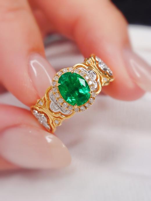 1.09ct刻面祖母绿戒指 商品图2