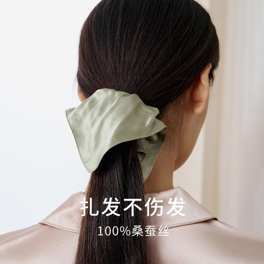 金三塔100%桑蚕丝新品真丝方形发圈女蚕丝养发护发法式不留痕发绳  JXQ309 商品图1