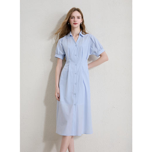 三彩2025夏季新款连衣裙收腰A字裙长裙吊带裙两件套法式气质S 商品图3