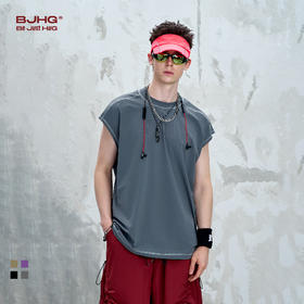 BJHG不计后果 速干透气背心男夏潮牌宽松运动休闲篮球健身无袖t恤