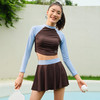 sisia2025新款泳衣女长袖防晒分体裙式运动泡温泉显瘦高级感泳衣SWT24-05A 商品缩略图3