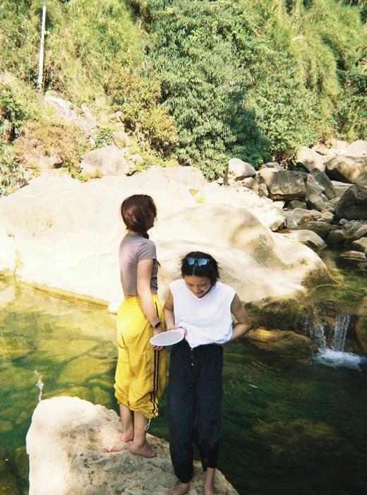 超慵懒松紧腰系带简约直筒砂洗亚麻阔腿裤百搭长裤 商品图5