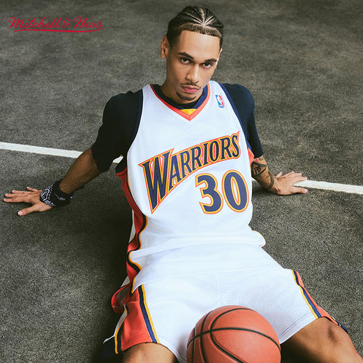 Mitchell&Ness 勇士队 库里 09-10赛季球衣 白色/蓝色 商品图1