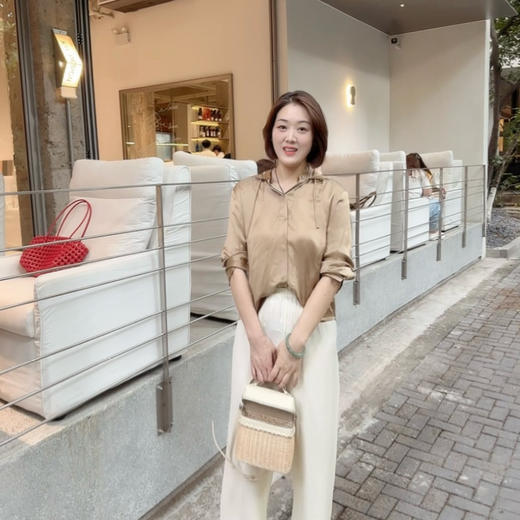 （稀缺货源）火桐hooton高定系列重磅24姆米绉缎连帽真丝夹克YT3020 商品图2