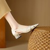 【预售5天】法式优雅镂空透气中跟单鞋女新款夏真皮尖头侧空凉鞋通勤瓢鞋DB&M6372 商品缩略图1
