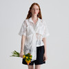 谜底衬衫短袖女2025夏季新品复古风立体蝴蝶结宽松衬衣252MC0673 商品缩略图0