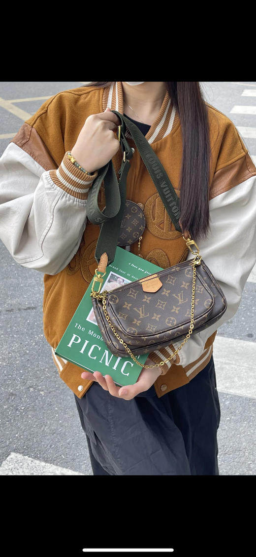 LV 老花 绿肩带 五合一  斜挎包 商品图2