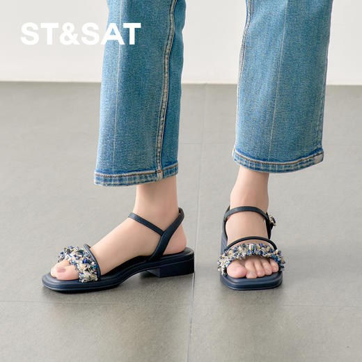 【幻彩宝石】星期六小香风一字带凉鞋SSD2115341 商品图2