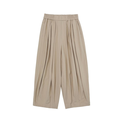 谜底休闲裤女2025夏新品通勤时髦挺阔大廓形哈伦九分裤252MK0663 商品图4