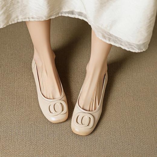 【预售5天】软底牛皮浅口单鞋女新款真皮不累脚豆豆鞋NX&S9397 商品图1