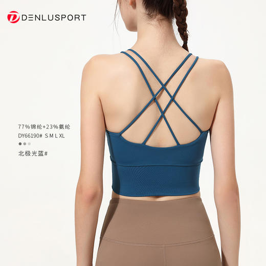 夏季新品挂脖细带美背瑜伽服带胸垫运动健身上衣 DY66190 商品图5