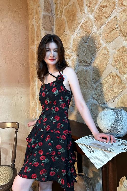 SIA SAYLOR 浪漫玫瑰吊带短裙 20433 商品图2