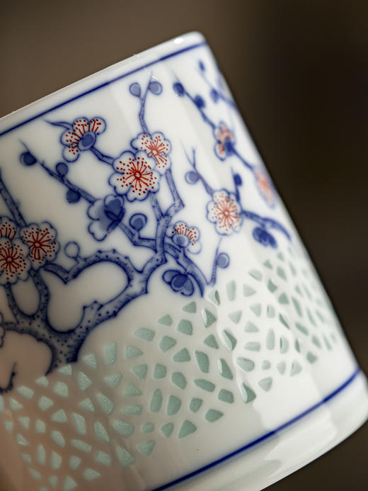 富玉 |  景德镇陶瓷手绘早春茶漏杯大容量水杯带盖水杯 商品图4