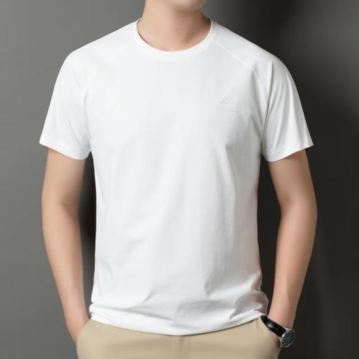 【手搓薄荷香圆领短袖t恤】男夏季高级感纯色速干男士体恤打底衫 商品图7