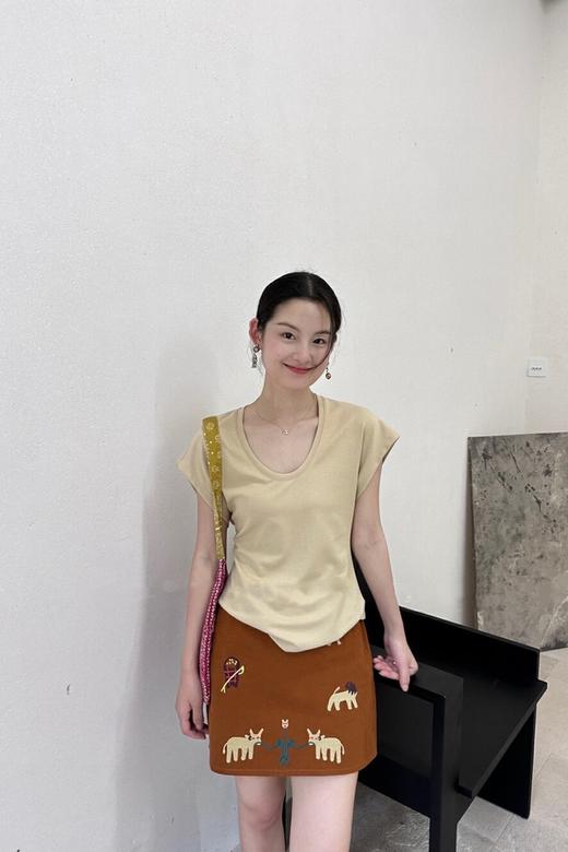 SUMMER & SAGE 纯色u领上衣+风格童趣绣花半身裙 20435 商品图7