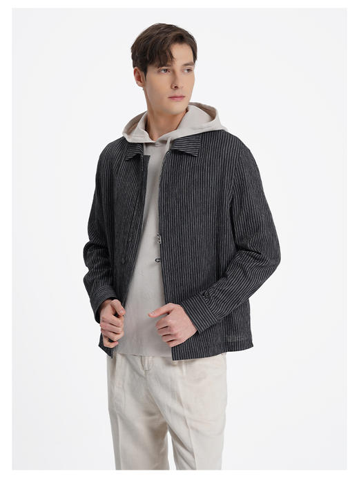 callisto璀璨黑进口棉麻混纺外套 商品图3