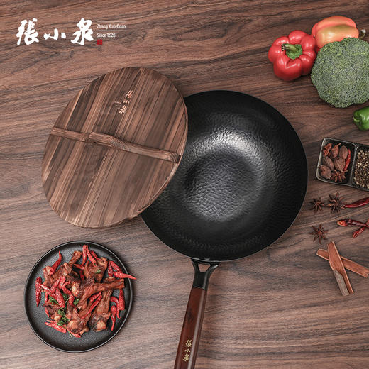 张小泉 匠艺老铁锅炒菜锅 含锅盖 32cm 商品图2