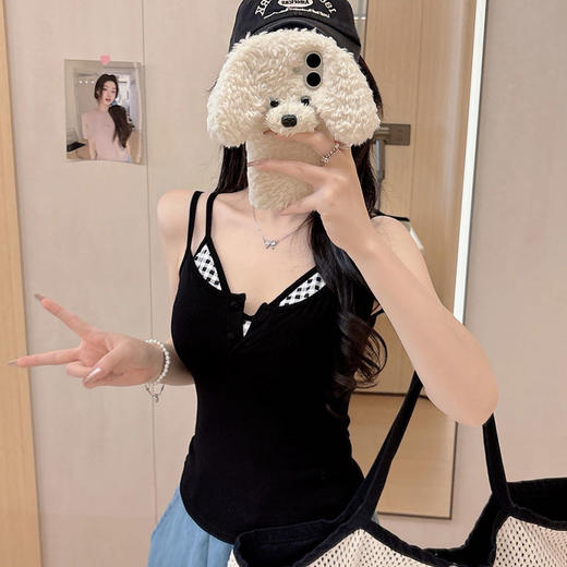 【59.9元2件美背背心】女款百搭假两件吊带纪念日百货163196204 商品图1