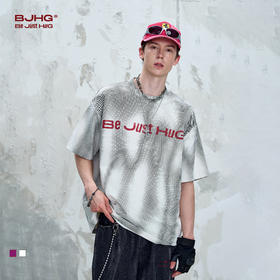 BJHG不计后果 美式休闲短袖t恤男夏2025新款复古斑驳潮流街头半袖