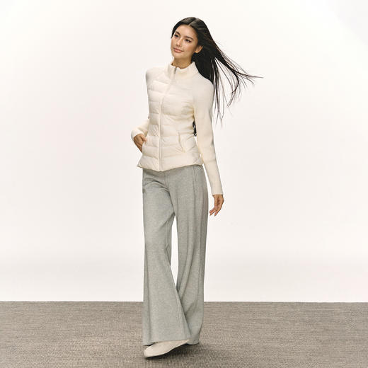 Ariseism 美式复古立领针织拼接羽绒服女秋冬新款修身上衣 商品图3