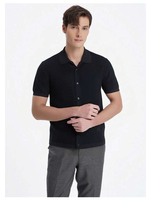 callisto藏青棉混纺T恤 商品图2