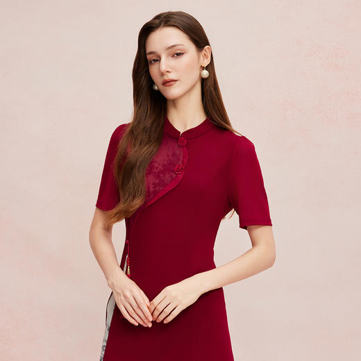 QF8B2斯尔丽25新款改良旗袍旗开得胜不挑身材精致流苏连衣裙 商品图4