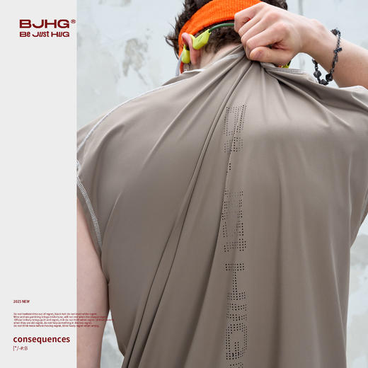 BJHG不计后果 速干透气背心男夏潮牌宽松运动休闲篮球健身无袖t恤 商品图2