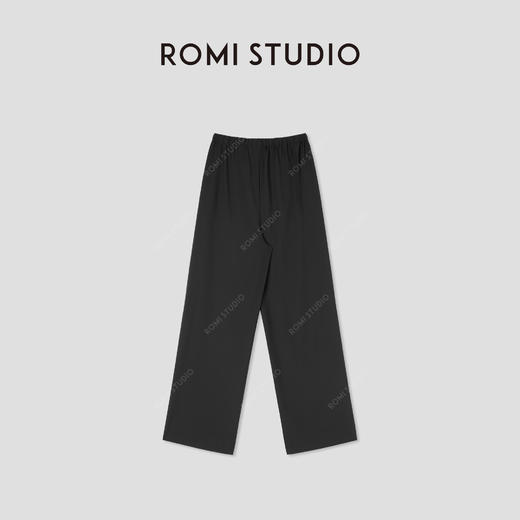 ROMI STUDIO极简舒适经典黑色百搭抽绳直筒休闲裤RWBSXD1746 商品图1