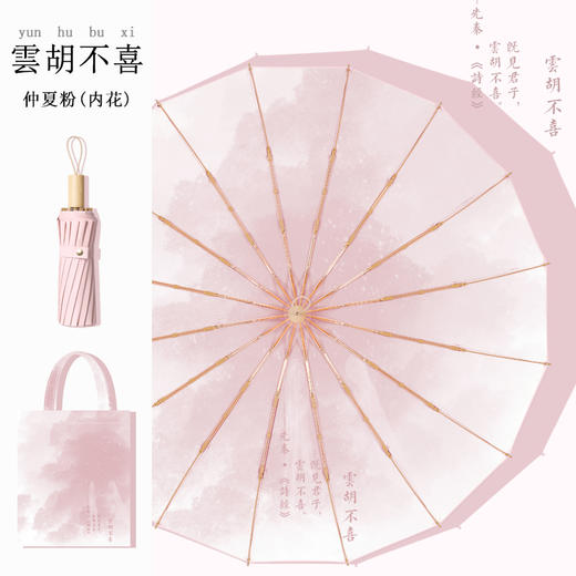 新中式16骨晴雨两用彩胶伞，晴雨两用折叠伞，遮阳伞，便携太阳伞 商品图13