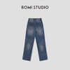 ROMI STUDIO重手工扎花工艺 复古大牛洗水牛仔裤RW24AX80966 商品缩略图1
