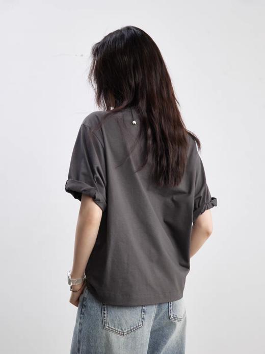 步履不停/5B18141C/袖口卷边短袖 商品图1