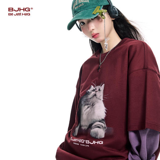 BJHG不计后果 小猫抓鱼t恤金鱼挂饰潮流趣味设计感衣服饰品装饰 商品图2