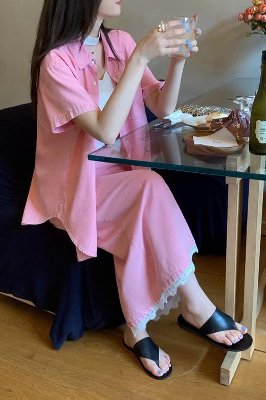 WHO KNOWS 粉色牛仔衬衫半裙套装 20439 商品图4