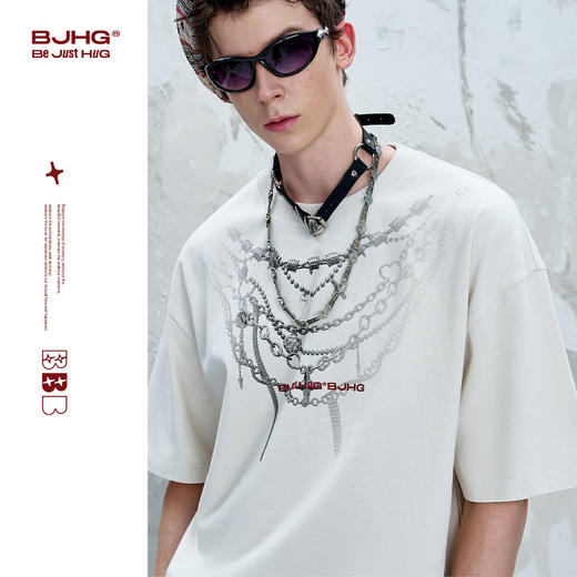 BJHG不计后果 美式短袖t恤男夏季2025新款潮牌针织复古情侣装半袖 商品图0
