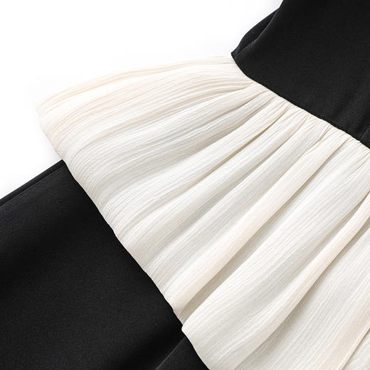 「高货wl」全新升级【铂金会员367/天猫489/差价122】(03818)洛诗琳气质醋酸缎面拼接连衣裙2025夏季新款收腰显瘦裙子 商品图4